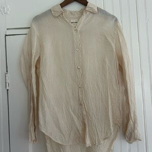 Rudy Jude Beige/Cream Lightweight Button-Down Shirt